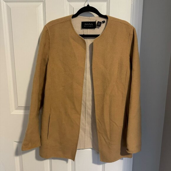 Dana Buchman Tan Wool Open Front Cardigan - Size 8 - Picture 1 of 9